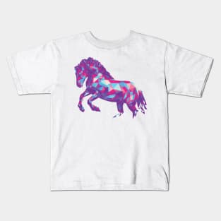 Cute Geometric Rearing Horse Kids T-Shirt